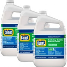 Comet Disinfecting Bathroom Cleaner - Liquid - 1 gal (128 fl oz) - Citrus Scent - 3 / Carton - White