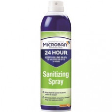 Microban Professional Sanitizing Spray - Aerosol - 15 fl oz (0.5 quart) - Citrus Scent - 1 Bottle - Clear