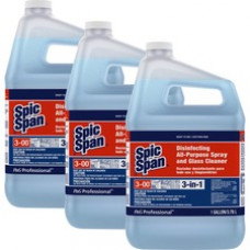 Spic and Span 3-in-1 All-Purpose Glass Cleaner - Spray - 1 gal (128 fl oz) - 3 / Carton - Light Blue