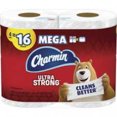 Charmin Ultra Strong Mega Rolls - 2 Ply - 264 Sheets/Roll - White - 2-ply, Soft, Comfortable, Long Lasting, Septic Safe, Clog Safe, Strong, Textured - For Bathroom, Cleaning, Hand - 4 Rolls Per Container - 4 / Pack