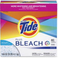 Tide Vivid Plus Bleach Detergent - Powder - 144 oz (9 lb) - Original Scent - 2 / Carton - White