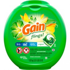 Gain Flings Detergent Pacs - Liquid - Gain Scent - 72 / Canister - 1 Each - Clear