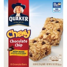 Quaker Oats Chocolate Chip Chewy Granola Bars - Individually Wrapped - Chocolate Chip - 6.70 oz - 8 / Box
