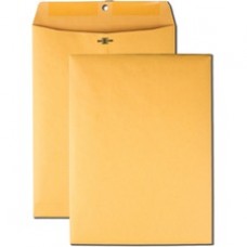 Quality Park High Bulk 9x12 Kraft Clasp Envelopes - Clasp - 9" Width x 12" Length - Gummed - Kraft - 100 / Box - Brown Kraft