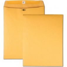 Quality Park High Bulk 10x13 Kraft Clasp Envelopes - Clasp - 10" Width x 13" Length - Gummed - Kraft - 100 / Box - Clear