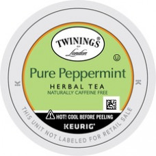 Twinings Pure Peppermint Herbal Tea K-Cup - 0.1 oz - 24 / Box