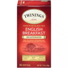 Twinings Decaf English Breakfast Black Tea Bag - 1.8 oz - 25 / Box