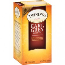 Twinings Earl Grey Black Tea - Black Tea - Earl Grey, Bergamot - 25 Cup - 25 / Box