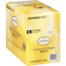 Twinings Lemon & Ginger Herbal Tea K-Cup - 24 Cup - 24 / Box