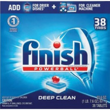 Finish Powerball Dishwasher Tabs - Tablet - 38 / Box - Red, White, Blue