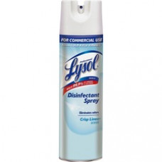 Professional Lysol Linen Disinfectant Spray - Aerosol - 0.15 gal (19 fl oz) - Crisp Linen Scent - 12 / Carton - Clear