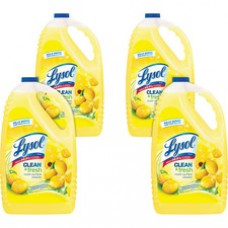 Lysol Clean/Fresh Lemon Cleaner - Liquid - 144 fl oz (4.5 quart) - Clean & Fresh Lemon Scent - 4 / Carton - Yellow