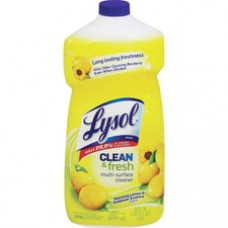 Lysol Clean/Fresh Lemon Cleaner - 0.31 gal (40 fl oz) - Lemon Scent - 9 / Carton - Yellow