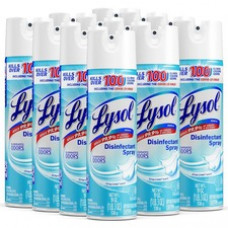 Lysol Crisp Linen Disinfectant Spray - Spray - 19 fl oz (0.6 quart) - Crisp Linen Scent - 12 / Carton - Clear