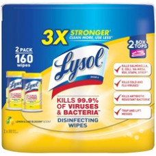 Lysol Disinfecting Wipes - Wipe - Lemon Lime Scent - 80 / Canister - 6 / Carton - White