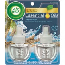 Air Wick Scented Oil Warmer Refill - Oil - 0.67 oz - Turquoise Oasis, Sun-bleached Driftwood, Salty Sea, Warm Breezes - 45 Day - 2 / Pack - Wall Mountable, Long Lasting