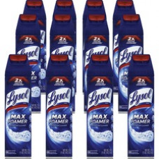 Lysol Max Foamer Bathroom Cleaner - Aerosol - 0.15 gal (19 fl oz) - Fresh Scent - 12 / Carton - Clear