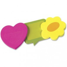 Redi-Tag Two-tone Die-cut Adhesive Neon Note Pads - 50 x Neon Magenta, 50 x Neon Yellow, 50 x Neon Green - 2.56