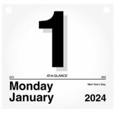 At-A-Glance "Today Is" Daily Wall Calendar Refill - Julian Dates - Daily - 1 Year - January 2024 - December 2024 - 1 Day Single Page Layout - 8 1/2" x 8" Sheet Size - Paper - 1 Each