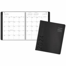 At-A-Glance Contemporary Planner - Julian Dates - Monthly - 1 Year - January 2024 - December 2024 - 1 Month Double Page Layout - 9" x 11" Sheet Size - Wire Bound - Desktop - Charcoal Gray 
