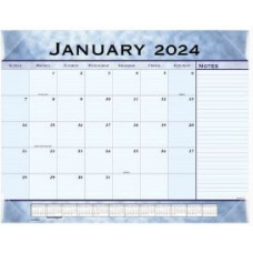 At-A-Glance Monthly Desk Pad - Julian Dates - Monthly - 1 Year - January 2024 - December 2024 - 1 Month Single Page Layout - 22" x 17" Sheet Size - 2.43" x 2.25" Block - Desk Pad - Blue - Poly, 