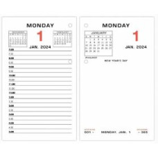 At-A-Glance Daily Two-Color Desk Calendar Refill with tabs - Julian Dates - Daily - 1 Year - January 2024 - December 2024 - 7:00 AM to 5:00 PM - Half-hourly - 1 Day Double Page Layout - 3 1/2
