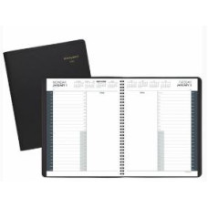 At-A-Glance 24 Hour Daily Appointment Book - Daily - January 2024 - December 2024 - 12:00 AM to 11:00 PM - Hourly - 1 Day Single Page Layout - 8 1/2" x 11" Sheet Size - Wire Bound - Simulated Leather - Black - 