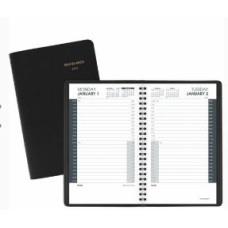 At-A-Glance 24-Hour Daily Appointment Book - Julian Dates - Daily - 1 Year - January 2024 - December 2024- 12:00 AM to 11:00 PM - Hourly - 1 Day Single Page Layout - 4 7/8" x 8" Sheet Size - Wire Bound - Black - 