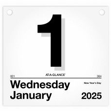 At-A-Glance "Today Is"Wall Calendar Refill - Large - Julian Dates - Daily - 12 Month - January 2026 to December 2026 - 1 Day Single Page Layout - 8 1/2" x 8" Sheet Size - Paper - Hanging Loop, Unruled Daily Block - 1 Each
