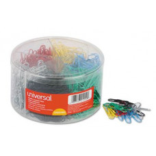 Plastic-Coated Paper Clips with Six-Compartment Organizer Tub, #3, Assorted Colors, 1,000/Pack