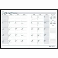 House of Doolittle Economy Stitched Cover Monthly Planner - Monthly - 14 Month - December 2025 - January 2027 - 1 Month Double Page Layout - 8 1/2" x 11" Sheet Size - 1.75" x 1.75" Block - Leatherette, Paper - 