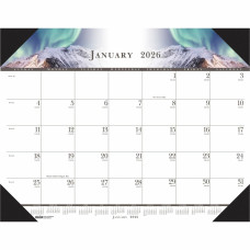 House of Doolittle Recycled Illustrated Desk Pad Calendar Julian Dates - Monthly - January 2026 to December 2026 - 1 Month Single Page Layout - 22" x 17" Sheet Size - 2.38" x 2.88" Block - Desk Pad - White - 1 Each