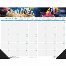 House of Doolittle EarthScapes Sea Life Desk Pads - Julian Dates - Monthly - 1 Year - January 2026  - December 2026  - 1 Month Single Page Layout - 22" x 17" Sheet Size - 2.25" x 3.06" - Holder, Non-refilla