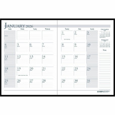 House of Doolittle Compact Economy Monthly Planner Julian Dates - Monthly - 14 Month - December 2025 to January 2027 - 1 Month Double Page Layout - 10" x 7" Block - Sewn - Black- 1 Each
