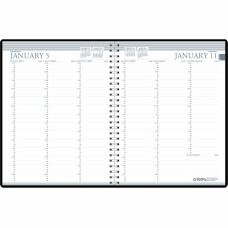 House of Doolittle House of Doolittle Professional 2-year Weekly Planner - Professional - Weekly - 2 Year - January 2026- December 2026- 7:00 AM to 8:45 PM - Half-hourly - 1 Week Double Page Layout - Black - Simulated Leather - 11