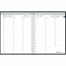 House of Doolittle Black Professional Weekly Planner Julian Dates - Weekly - January 2026 to December 2026 - 7:00 AM to 8:45 PM - Quarter-hourly - 1 Week Double Page Layout - 8 1/2" x 11" Sheet Size - Simulated Leather - Black Cover - 1 Each