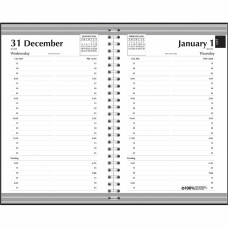 House of Doolittle Quarter-hourly Appointment Daily Planner Daily - 12 Month - January 2026 to December 2026 - 7:00 AM to 7:45 PM - Quarter-hourly - 1 Week Single Page Layout - 5" x 8" Sheet Size - Leather - Black Cover - 1 Each