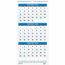 House of Doolittle 3-month Vertical 17" Wall Calendar Julian Dates - Monthly - 14 Month - December 2025 to January 2027 - 3 Month Single Page Layout - 8" x 17" Sheet Size - 1" x 1.06" Block  - 1 Each