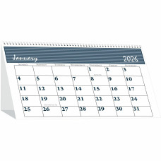House of Doolittle Spiral Bound Tent Top Calendars Julian Dates  - 12 Month - January 2026 to December 2026 - 1 Month Double Page Layout - 7" x 4 1/4" Sheet Size - Spiral Bound - Desktop - Blue, Gray - 4.3" Height x 7" Width - 1 Each