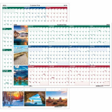House of Doolittle Earthscapes Scenic Wipe-off Wall Planner Julian Dates - Yearly - 1 Year - January 2026 to December 2026 - 32" x 48" Sheet Size - 1.13" x 1.38" Block - Multi - Paper - Laminated, Erasable - 1 Each