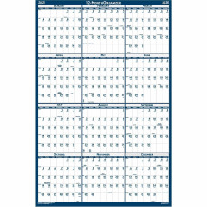 House of Doolittle Write-on Laminated Wall Planner - Julian Dates - 12 Month - January 2026 to December 2026 - 18" x 24" Sheet Size - 0.75" x 1" Block - Blue, Gray - Paper - 18" - , Erasable - 1 Each