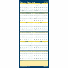 House of Doolittle Laminated Yearly Wall Planner Julian Dates - Yearly - 12 Month - January 2026 to December 2026 - 60" x 26" Sheet Size - 2" x 1.75" , 1.63" x 2" Block - Paper - Erasable, Laminated - 1 Each