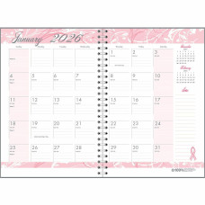 House of Doolittle BCA Pink Cover Monthly Wirebound Journal Julian Dates - Monthly - 12 Month - January 2026 to December 2026 - 1 Month Single Page Layout - 7" x 10" Sheet Size - 1.38" x 1.75" Block -1 Each