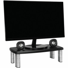 3M Adjustable Monitor Riser Stand - Up to 17" Screen Support - 40 lb Load Capacity - Black