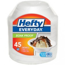 Hefty Everyday Soak Proof 12-oz Bowls - Disposable - White - 45 / Pack