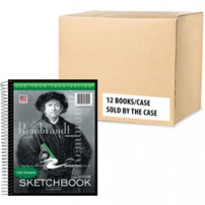 Roaring Spring Rembrandt SketchBook - 100 Sheets - 200 Pages - Plain - Twin Wirebound - 20 lb Basis Weight - 75 g/m² Grammage - 11