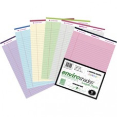 Roaring Spring Enviroshades Recycled Legal Pads - 50 Sheets - 100 Pages - Printed - Stapled/Tapebound - Both Side Ruling Surface - Double Line Red Margin - 15 lb Basis Weight - 56 g/m² Grammage - 11 3/4