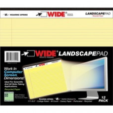 Roaring Spring Wide Landscape Canary Writing Pads - 40 Sheets - Stapled/Tapebound - 0.28