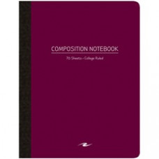 Roaring Spring College Ruled Flexible Poly Cover Composition Book - 70 Sheets - 140 Pages - Printed - Sewn/Tapebound - Both Side Ruling Surface Red Margin - 15 lb Basis Weight - 56 g/m² Grammage - 9 3/4