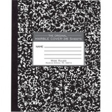 Roaring Spring Flexible Composition Book - 36 Sheets - Sewn/Tapebound - Ruled Red Margin - 15 lb Basis Weight - 7